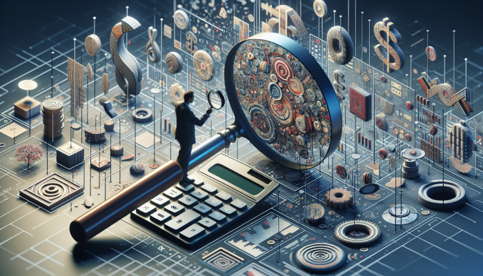 How Debt Consolidation Influences Savings Goals: An Informative Guide | DCL Individual scrutinising financial documents with a magnifying glass, surrounded by bills and a calculator, assessing debt consolidation terms.
