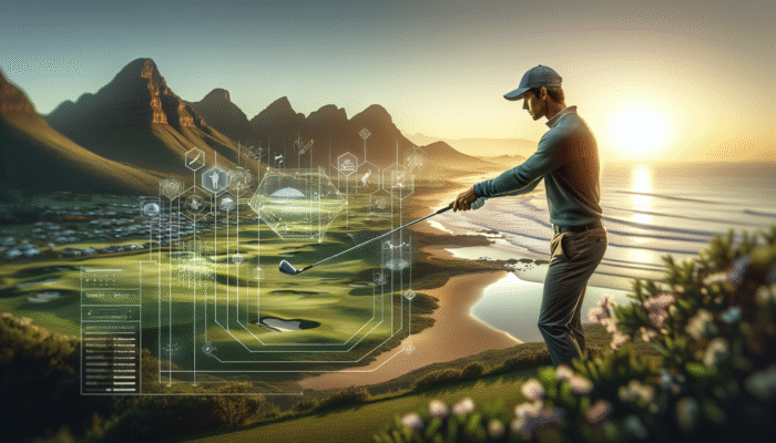 Improving Golf Swing Path: Golfer in South Africa using finger grip for natural wrist hinge and neutral stance on varied terrains.