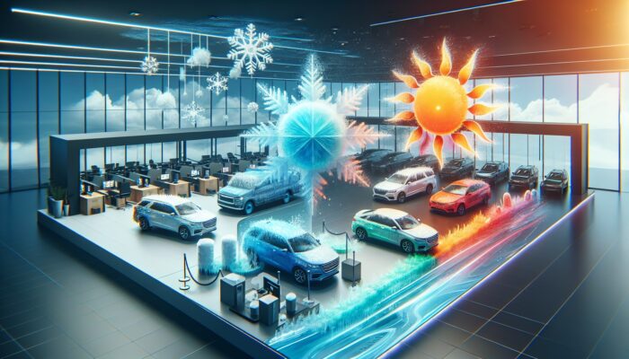 A vibrant calendar in a rental office showing seasonal car rental promotions with winter discounts and summer peak demand.