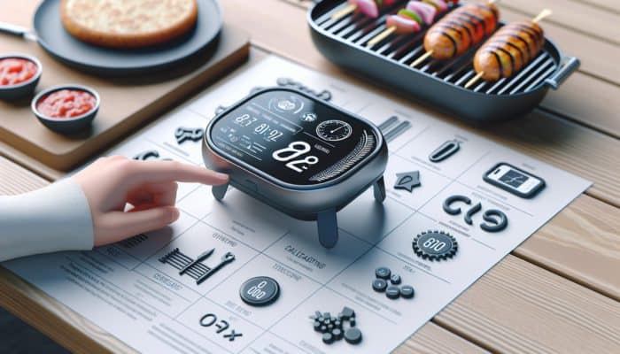 A user-friendly grill timer showcasing a large display and intuitive buttons, designed for easy portability and setup.
