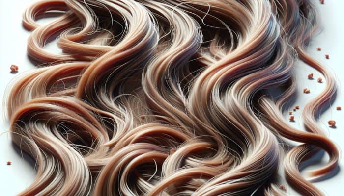 Damaged hair strands, dry and brittle from inexpensive dyes, contrasted with vibrant, healthy hair.