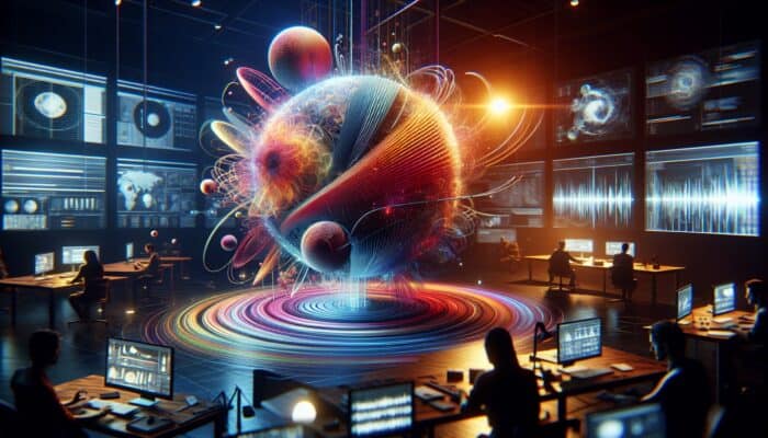 Crafting Compelling Video Intros for Engagement: A dynamic video intro with vibrant visuals, strong brand identity, and emotionally resonant music for viewer engagement.