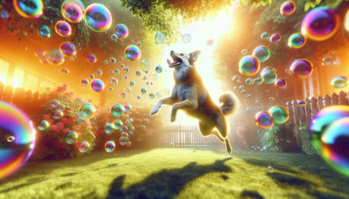 Bubble Chasing: A Joyful Adventure for Pets Outdoors