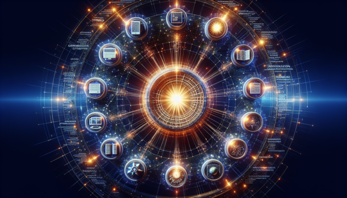 Interconnected web pages illuminated by strategic links within a Bridgwater e-commerce platform, illustrating internal SEO optimisation with descriptive anchor text guiding users to relevant articles.