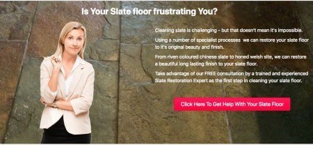 Clean slate floor tiles in a Matlock home after professional restoration